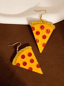 Hoa tai hình trái tim và pizza sáng tạo, hoa tai dễ thương cho Giáng sinh, Lễ Tạ ơn - Nhiều màu - Xem 3