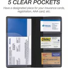- Soporte para registro y  de automvil, organizador esencial para guanteras de vehculos, soporte para documentos de - 1 paquete + Negro - - Ver 3