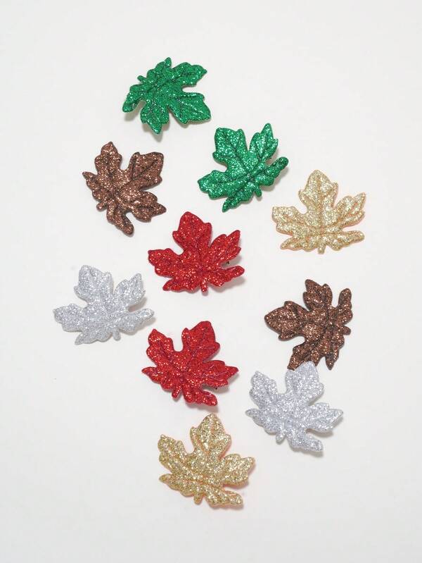 6 piezas/10 piezas Pinzas para el cabello con hojas de arce, pinzas para el cabello con hojas de tela lindas para niñas, otoño/invierno, pasador para el cabello, barrettes para el cabello