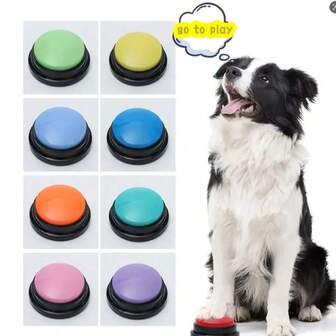 플라스틱 인터랙티브 버튼 강아지 말하는 장난감, 음성 녹음 스퀴즈 박스, 귀엽고 교육적인 음성 트레이너