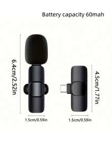 Wireless Lavalier Microphone, Professional Wireless Microphone K1K9 - Clip-On Design, USB Type-C Interface, Omnidirectional Polar Pattern, Suitable For Live Streaming, USB Rechargeable Lithium-Polymer Battery, Plug And Play - Multicolor - View 13