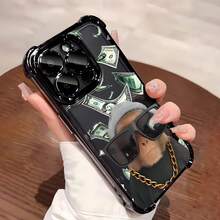 Funda para teléfono con diseño de Monkey Money Drip Swag Element, compatible con iPhone 16, 15, 14 Pro Max, 13, 12, 11, XR y XS Plus. Fabricada en silicona TPU, ofrece protección contra golpes y caídas, además de una excelente sensación al tacto. Es el regalo ideal para familiares, amigos y seres queridos. - Negro - Ver 3