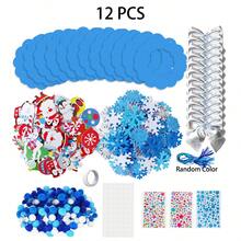 1 Packung Winter Basteleien DIY Weihnachten Schneeflocken Kranz Ornamente Dekorationen Kunst Sets Schneemann Weihnachtsmann Schaumstoff Aufkleber für Kinder DIY Spielzeug, Weihnachtsstrumpf Party Geschenke