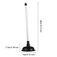 Heavy Duty Toilet Plunger, High Pressure Clog Remover With Long Handle For Bathroom Drain Unblocking