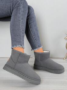 1 双经典厚底软底雪地靴，百搭女靴，厚底防滑短筒靴