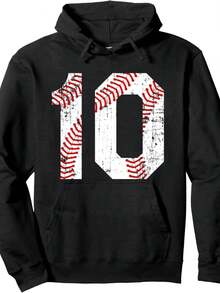 Vintage Baseball 10 Jersey Number Pullover Hoodie - 款式30 - 查看 1
