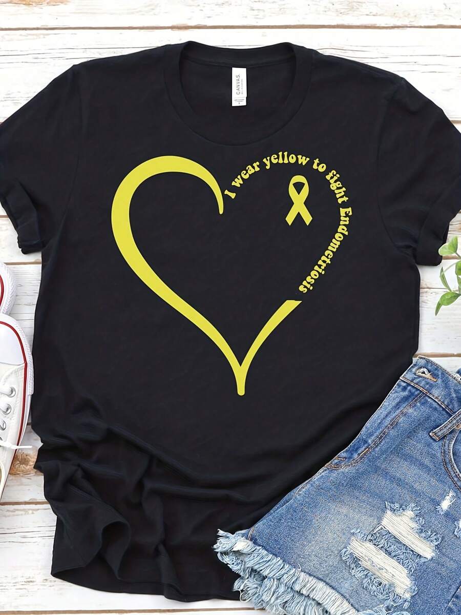 Endometriosis Awareness Shirt, Endo Surgery Shirt, Endometriosis Warrior Shirt, Conic Illness, Endometriosis Port Shirt, Yellow Ribbon Shirt - 款式29 - 查看 1