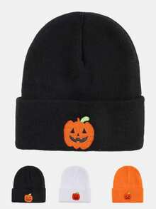 1 件男士 3D 字母刺绣针织帽，户外保暖冬季帽子秋季服装 - 黑2 - 查看 6