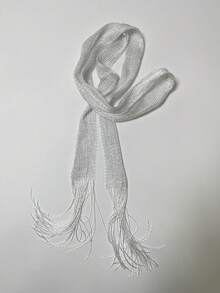 1pc Fashionable & Versatile Women Scarf With Tassels - 白色 - 查看 2