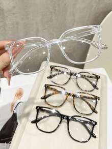 4 Stücke/Set quadratische Mehrfarbig Lässig/Schul Stil Nicht-Verschreibung Brillen Kombination für Frauen und Männer, geeignet für Büro, Lesen, TV schauen, Gaming, Smartphone Zubehör, Dekoration