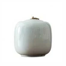 Urn For Human Ashes, Ceramic Keepsake Urn For Adult Female With Secure Lid, Decorative Floral Design For Memorial Or Decoration - White - View 4