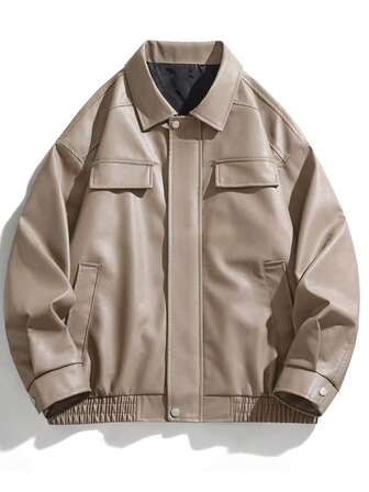 Men's Casual/Business Commute Minimalist Zip-Up Long Sleeve Jacket