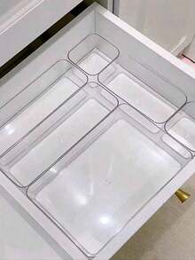 1/4 piezas Caja de almacenamiento de cajón transparente versátil, organizador de cosméticos transparente multifuncional y elegante para maquillaje, joyas y accesorios, perfecto para uso en el hogar, la oficina y los viajes, regalo ideal para cumpleaños, fiestas y ocasiones especiales, mantenga su espacio ordenado y ordenado con esta elegante solución de almacenamiento - transparente - Ver 10