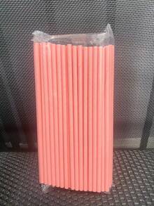 25/100 قطعة من قش الورق القابل للتخلص منه اللون الوردي النقي، بحجم 6*197 مم | أكثر ملاءمة لحفلات الزفاف وحفلات الخطوبة وعيد الحب وديكور القهوة/العصير ، قش للزفاف/ديكورات عيد الميلاد - وردي - مشاهدة 12