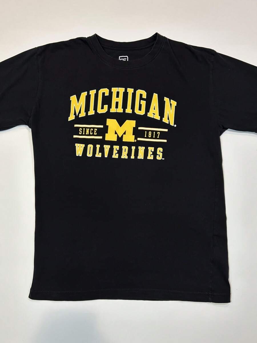 Michigan Wolverines Shirt Adult Large Black NCAA Football Spellout Logo Tee Men - 款式21 - 查看 1