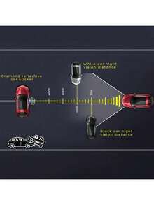 6片装红色汽车保险杠保护贴（反光条型），既能保护车身又时尚！ - 6pc紅黑葉形反光貼 - 查看 9