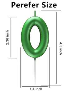 Green Number Birthday Cake Candles, Metallic Wax Cake Decorations, Suitable For Birthday, Anniversary, Gender Reveal, Bachelorette Party, Graduation - Princess Theme, No Feathers, Multi-Purpose Celebration Candles, No Electricity Required - Green - View 14