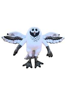 森林中的 99 个夜晚白色猫头鹰毛绒玩具 - 可爱又诡异的恐怖游戏收藏品，毛茸茸的可爱毛绒动物，有着富有表现力的眼睛和可摆动的翅膀，柔软的面料毛茸茸的身体，适合万圣节装饰，游戏室配件和游戏玩家的礼物，白色猫头鹰，黑色的喙和脚，细致的羽毛纹理，张开翅膀的坐姿，非常适合森林主题装饰，万圣节毛绒玩具，万圣节装饰品 - 彩色 - 查看 7