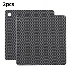 Square Silicone Heat-Insulating Mat, Silicone Heat-Insulating And Anti-Slip Mat, Honeycomb Silicone Kitchen Table Mat, Multi-Functional Heat-Insulating Mat, Coaster, Spoon Rest, Suitable For Cooking And Dining - Multicolor - View 23