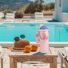 AFRT Letter Accessories For Owala Water Bottle 24/32/40ozInitial Charm Lipstick Holder And Handle Strap For Owala Accessories And Stanley Cup Accessories Pink S - Hồng - Xem 2
