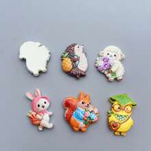 10 miếng dán mặt phẳng hình thỏ và nhím hỗn hợp, dùng làm sổ lưu niệm tự làm, trang trí đám cưới, hoa tai, phụ kiện tóc, vật dụng thủ công bằng nhựa - Nhiều màu - Xem 3