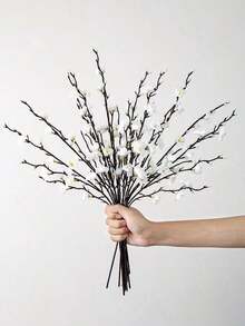 6/10/8pcs Artificial White Snow Plum Blossom, Fake Mulberry, Plastic Material, Suitable For Bedroom, Wall, Home, Hotel, Office, Wedding, Party And Garden Decoration, Can Also Be Used As Center Pieces, Room Decor, Home Decor, Autumn Decor, Wedding, Bedroom Decor, Wall Decor, Wedding Decorations, Room Decor, Home Decor, Autumn Home Decor, Wedding Decor, Wedding Decorations, Autumn Home Decor - Yellow - View 6