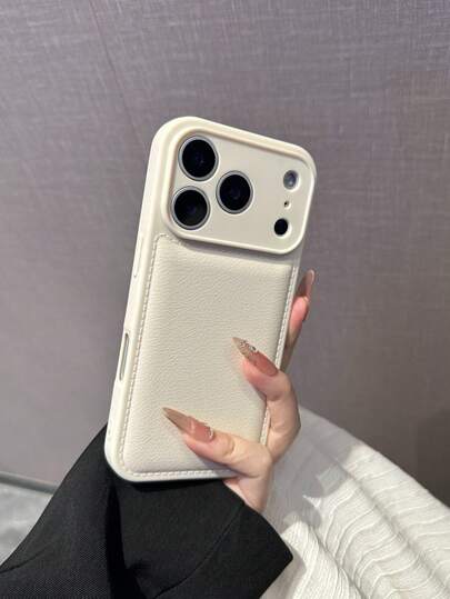 1pc Minimalist Solid Color Leather Texture Premium Quality Phone Case Compatible With IPhone 17/17Pro/17Promax/16promax/16/16pro/16plus/15/15promax/15pro/11/12/13/14promax/11pro/11promax/12pro/12promax/13pro/13promax/14pro/14promax, Stylish & Creative