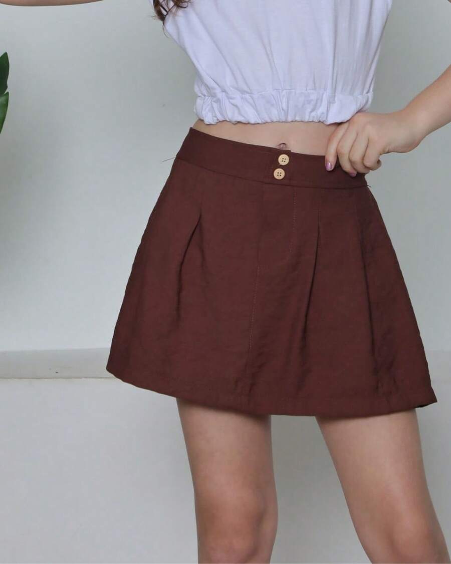 SHORT SAIA INFANTO JUVENIL 10 AO 16 - Marrom - Visão 1