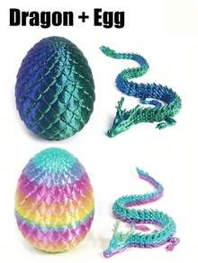 1/2/3/4/5个装3D打印龙形惊喜蛋，3D打印恐龙造型龙蛋，新颖可动关节3D打印蛇形惊喜蛋，行政龙形桌面减压玩具，复活节彩蛋填充物，圣诞节家居装饰减压玩具，成人减压玩具，可爱玩具，减压玩具，抗压玩具，感官玩具，万圣节派对礼物，装饰品，派对礼品袋填充物，圣诞节礼物