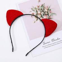1pc Solid Color Cute Elegant Chic Polyester Fiber Party/Street Vintage Rabbit Ears Headband,Suitable For All Seasons Including Easter Halloween