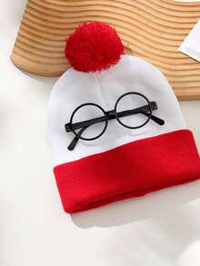 1pc Christmas Knit Beanie, Lightweight And Comfortable To Wear, Features A Stretchy Design That Won't Dig Into Your Head. Perfect For Christmas Parties, Family And Friends Gatherings, Daily Outings, Or As A Holiday Gift. Winter Head Warmer