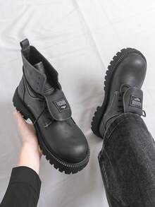Sepatu Bot Kulit Kasual Pria, Serbaguna untuk Pemakaian Sehari-hari, Acara Formal, Bisnis, dan Pertunjukan - Hitam - View 8