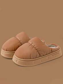 Women's New Winter Indoor Home Warm Plush Latex Maternity Slippers - Coffee Brown - View 2