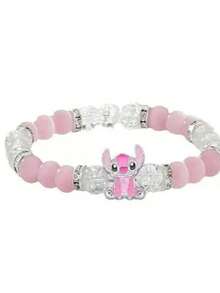 1pc Stitch Bracelet, Party Decor Accessory, Cartoon Anime Bracelet, Cute DIY Bracelet, Handmade Woven Bracelet, Women's Bangle, Birthday/Valentine's/Christmas Gift