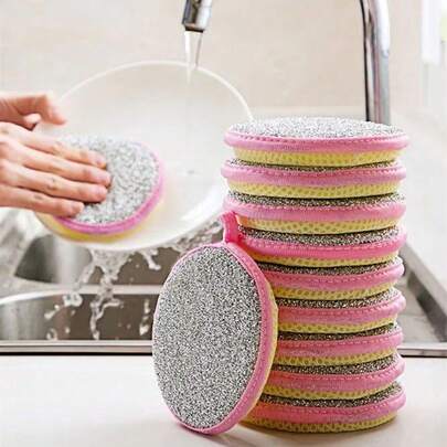 5pcs Dishwashing Sponge & Scrub Pan Dishwashing Sponge Household Cleaning Tools Kitchen Tableware Dishwashing Brush
