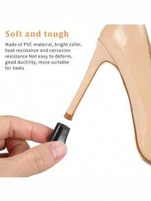 8pcs U-Shaped High Heel Protectors, Anti-Slip, Noise Reduction Heel Covers, Shoes Accessories Ideas - màu đen - Xem 3