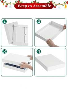 6/9 piezas/Set de Cajas de Regalo Grandes y Resistentes de Color Blanco - Con Tapa + Cinta + Tarjeta, Cajas de Regalo y Camisas Premium, 15 Pulgadas, Adecuadas para Navidad, Año Nuevo, Día de San Valentín, Embalaje de Regalo de Cumpleaños (Blanco) - Blanco - Ver 9