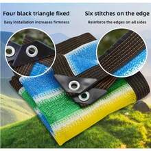 [Colorful Striped Sun Shade Net] 1pc High Density Breathable Colorful Striped Sun Shade Net Durable Plastic Outdoor Shading Fabric For Patio, Picnic, Carport, Garden, Balcony, And Corridor Cooling Canopy - 78.74inch*118.11inch (2m*3m) - View 10