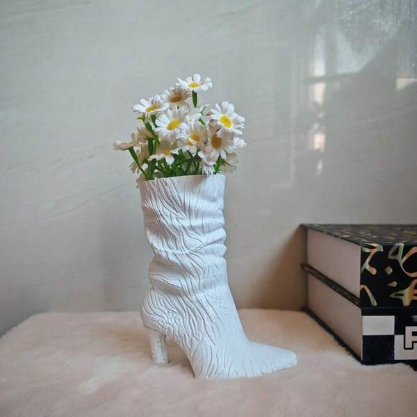 Christmas Decoration Ornament, 1 Red High-Heel Shaped Vase, European And American Home Vase Ornament, Creative Holiday