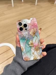 1 pieza Funda de teléfono de TPU rosa con diseño de patrón geométrico de graffiti, pintada con UV transparente y gruesa, compatible con iPhone 17/17 Air/17 Pro/17 Pro Max, 16/16 Plus/16 Pro/16 Pro Max, 15/15 Plus/15 Pro/15 Pro Max, 14/14 Plus/14 Pro/14 Pro Max, 13 MINI/13/13 Pro/13 Pro Max, Galaxy - Multicolor - Ver 1