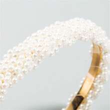 1pc High-End Faux Pearl Hairband Is A Simple And Versatile Accessory For Women, Suitable For Going Out. It Is A High-Top Headwear That Exudes Elegance, Hair Hoop