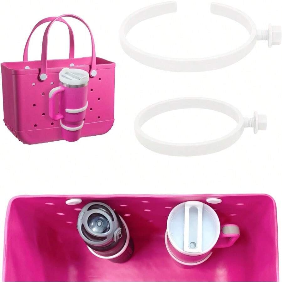 AFRT 2 Pcs Cup Holder For Bogg Bag 30oz And 40oz Water Bottle Accessories Compatible With Bogg Bags And Simply Southern Totes - 白色 - 查看 1