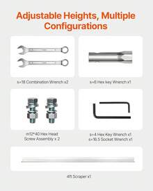 Gas Concrete Power Screed, 11ft Aluminum Board Straight Edge Bar Set, 4 Stroke Cement Finishing Vibrating Motor With Height Adjustable Handles, High Efficient Concrete Tools 6500RPM