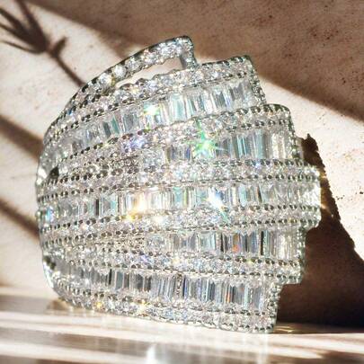 Anillo de hiphop brillante y magnífico con circonita redonda, regalos para hombres y mujeres, anillo de compromiso de boda, anillo de eternidad para novia, anillo de aniversario, anillo de piedra de nacimiento, regalo romántico para mujer para las vacaciones.