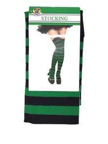 5/8 Stockings, Various Striped, Polka Dot Kitten Models - 綠黑條紋 - 查看 1