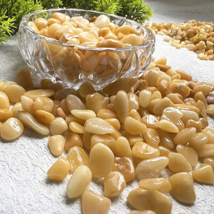 100g Pack, High-Quality Natural Beige Jade Chips, Suitable For Vases, Tableware, Candle Holders, Planters, Aquariums, Glass Containers, And Unique Decor For Air Plants - View 1