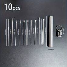 10Pcs Stainless Steel Portable Earwax Removal Kit, Earwax Cleaner 360-Degree Spiral Design Earwax Cleaning Tool Set, Stainless Steel Earwax Remover And Curing Agent Earwax Cleaning Artifact Earwax Spoon Care Ear Spoon - Bạc - Xem 10