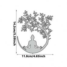 1pc Buddhist Zen Meditation Person Metal Cutting Die, Suitable For Scrapbooking Decoration, DIY Scrapbooking Paper Art, Embossing Craft, Handmade Crafts And Card Making, Greeting Card Metal Cutting Die - Silver Gray - View 14
