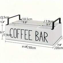 1 件木制咖啡吧收纳盒，适用于台面咖啡胶囊或咖啡架、桌面收纳盒、香料和咖啡、酒吧装饰、家居收纳、房间装饰 - 彩色 - 查看 13