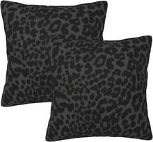 Leopard Print Texture Throw Pillow Cover Set Of 2 Decorative Square Pillowcase For Bedroom, Living Room, Sofa, Couch And Bed, 18x18 Inch,  Home Decor 2025 - Black Leopard - 查看 10